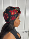 Adire Black and Red Ankara Headwrap/Scarf