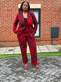 Gibs Ankara Jacket | Red and Black African Print