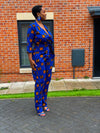 Annora Ankara Jumpsuit | Blue and Yellow African Print