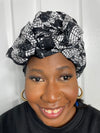 Sharon Black and White Ankara Headwrap/Scarf