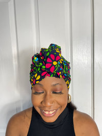 Anita Pink and Yellow Ankara Headwrap/Scarf