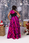 Addison Ankara Maxi Dress | Pink and Black African Print