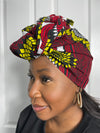 Hannah Red and Yellow Ankara Headwrap/Scarf