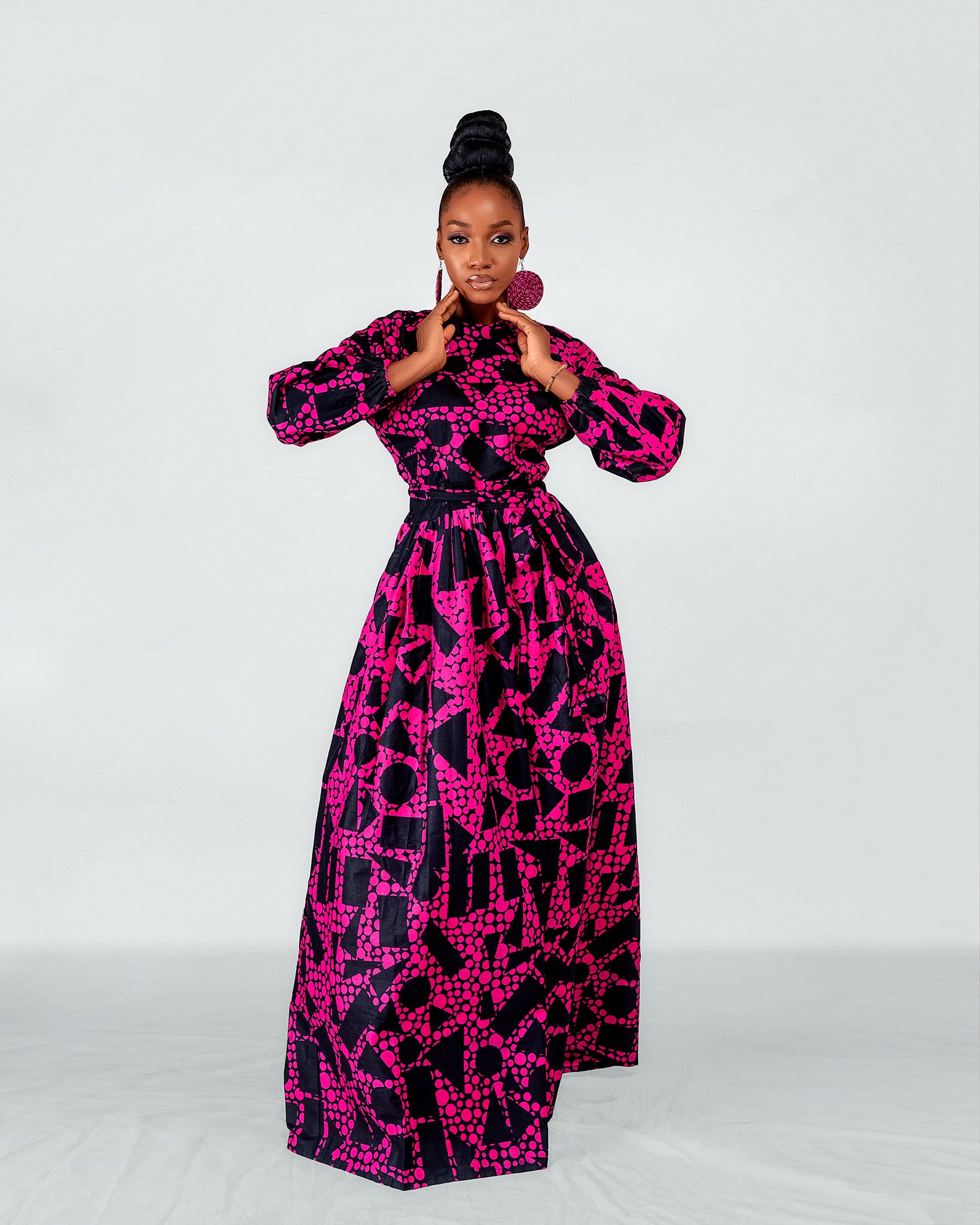 Pink african print dress hotsell