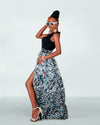 Carol Ankara Maxi Skirt | Black and White African Print