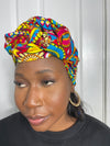 Micah Yellow and Blue Multicolored Ankara Headwrap/Scarf