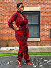 Alda Ankara Jumpsuit | Red African Print