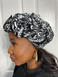 Alike Black and White Ankara  Headwrap/Scarf