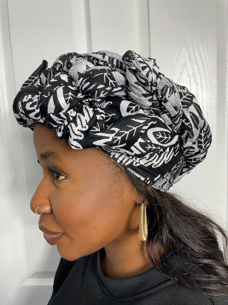 Alike Black and White Ankara  Headwrap/Scarf