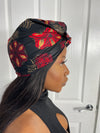 Adire Black and Red Ankara Headwrap/Scarf