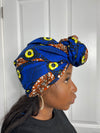 Zuri Blue and Brown Ankara Headwrap/Scarf