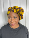 Abby Ankara Headwrap/Scarf |Yellow and Brown African Print