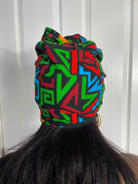 Anika Green and Red Multicolored Ankara Headwrap/Scarf