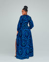 Allie Ankara Maxi Dress| Blue Spiral Print