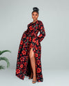 Arin Ankara Maxi Dress | Black and Red African Print