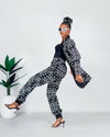 Edith Ankara High Waisted Trouser | Black and White African Print