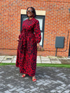 Eno Ankara Maxi Dress | Red and Black African Print