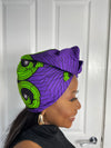 ASA Green and Purple Ankara Headwrap/Scarf