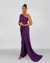 Anny Ankara Jumpsuit | Purple African Print