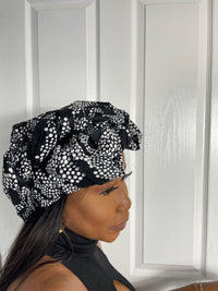 Arike Black and White Ankara Headwrap/Scarf