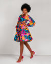 Avita Ankara Mini Dress | Yellow and Pink Multicoloured Floral Print