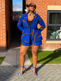 Goldie Ankara Jacket | Blue African Print