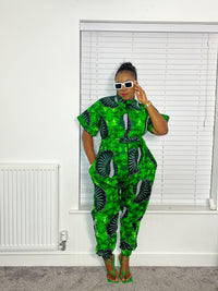 Andrea Green Ankara Jumpsuit