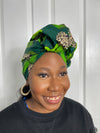 Aryla Green Ankara Headwrap/Scarf