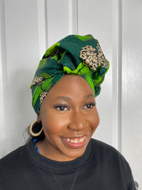 Aryla Green Ankara Headwrap/Scarf