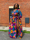 Avita Ankara Maxi Dress | Pink Floral Multicoloured African Print