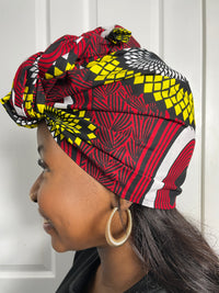 Hannah Red and Yellow Ankara Headwrap/Scarf