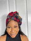 Almah Red Ankara Headwrap/Scarf