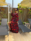 Arin Ankara Maxi Dress | Black and Red African Print