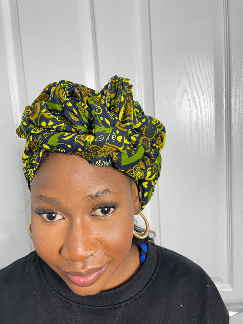 Abiba Green Ankara Headwrap/scarf