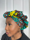 Ayo Teal and yellow Ankara Headwrap/Scarf