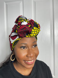 Hannah Red and Yellow Ankara Headwrap/Scarf