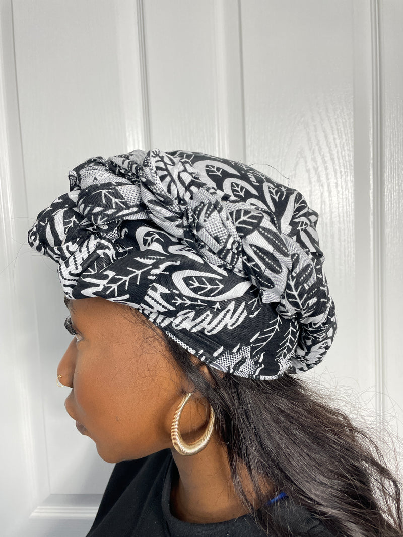 Alike Black and White Ankara  Headwrap/Scarf