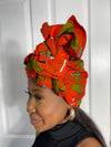 Annette Orange Ankara Headwrap/Scarf