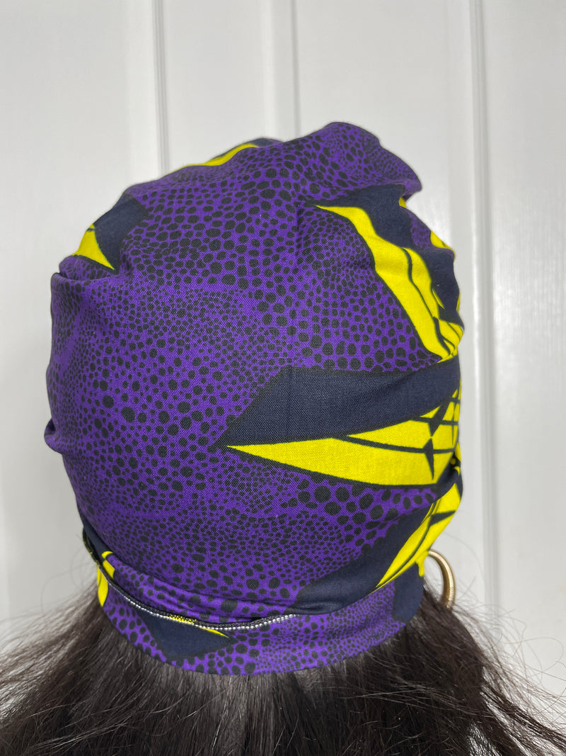 Sheila Purple and Yellow Headwrap | African Print