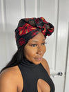 Adire Black and Red Ankara Headwrap/Scarf