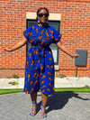 Kiekie Ankara Culotte Jumpsuit | Blue and Orange  African Print