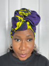 Sheila Purple and Yellow Headwrap | African Print