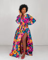 Avita Ankara Maxi Dress | Pink Floral Multicoloured African Print