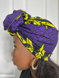 Sheila Purple and Yellow Headwrap | African Print