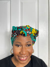 Ayo Teal and yellow Ankara Headwrap/Scarf