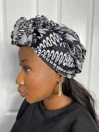 Alike Black and White Ankara  Headwrap/Scarf