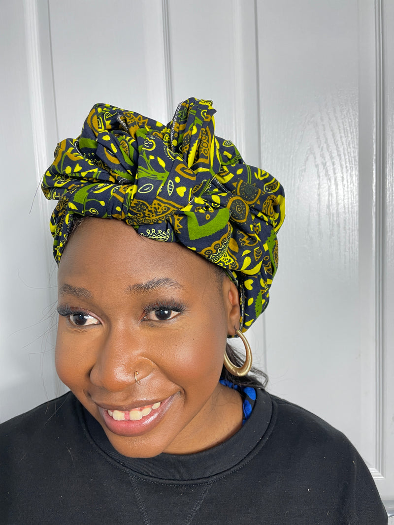 Abiba Green Ankara Headwrap/scarf