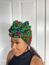 Anika Green and Red Multicolored Ankara Headwrap/Scarf