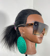 Green Circle African Rattan Earring