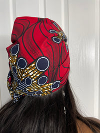 Almah Red Ankara Headwrap/Scarf